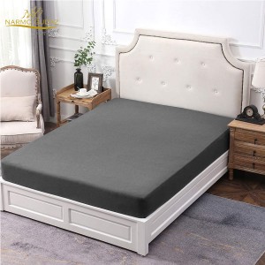 Double Bed Jersey Knit Fitted | Solid Color | Comfortable Bedsheet For King Bed JRSY-Grey-King
